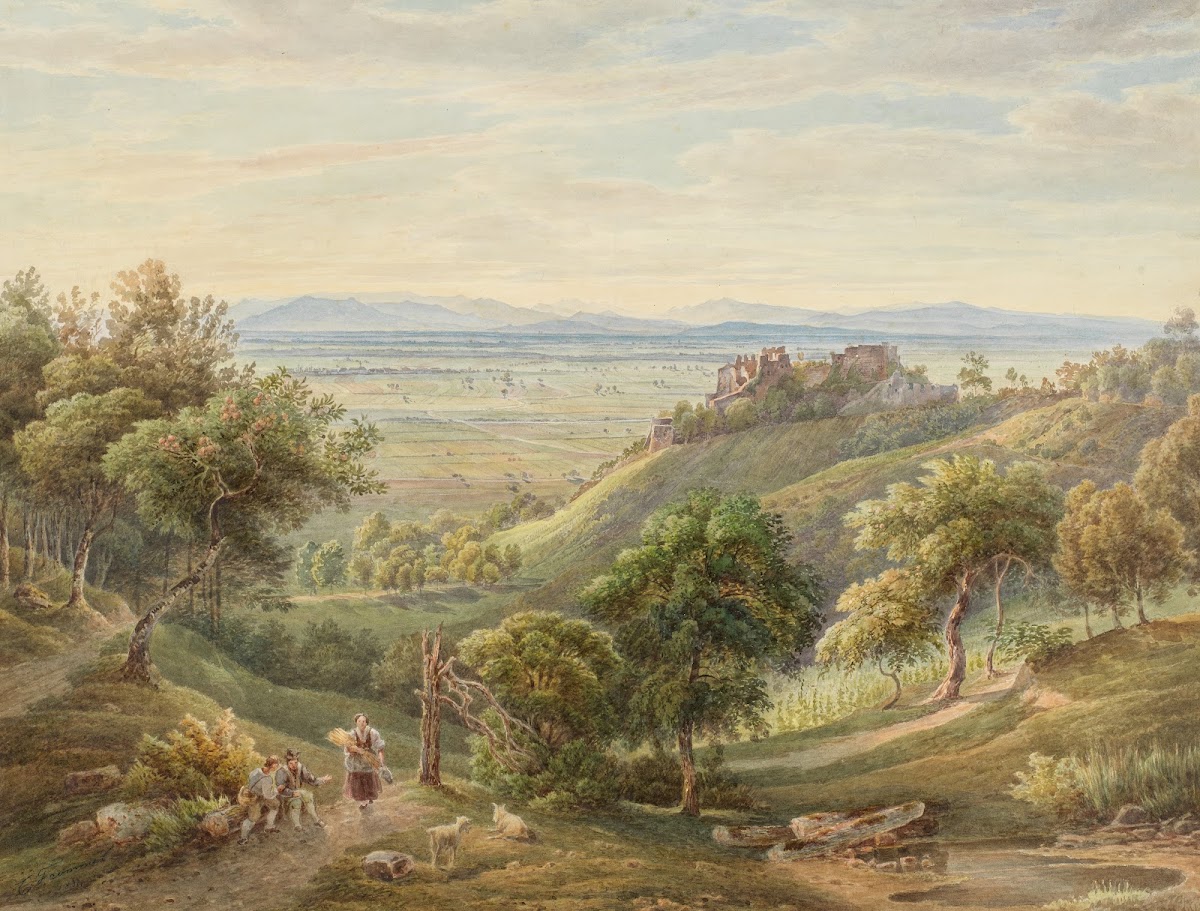 Schloss Ortenberg vor dem Wiederaufbau 1832