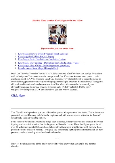 Hand to Hand Combat-Krav Maga