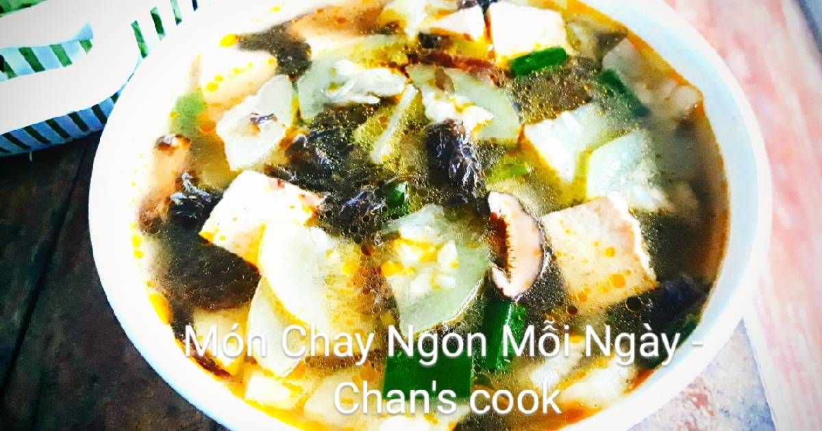 Canh bầu nấu rong biển chay