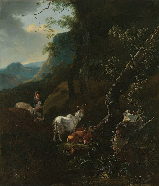 A Sherpherdess with Animals in a Mountainous Landscape 1649   1673