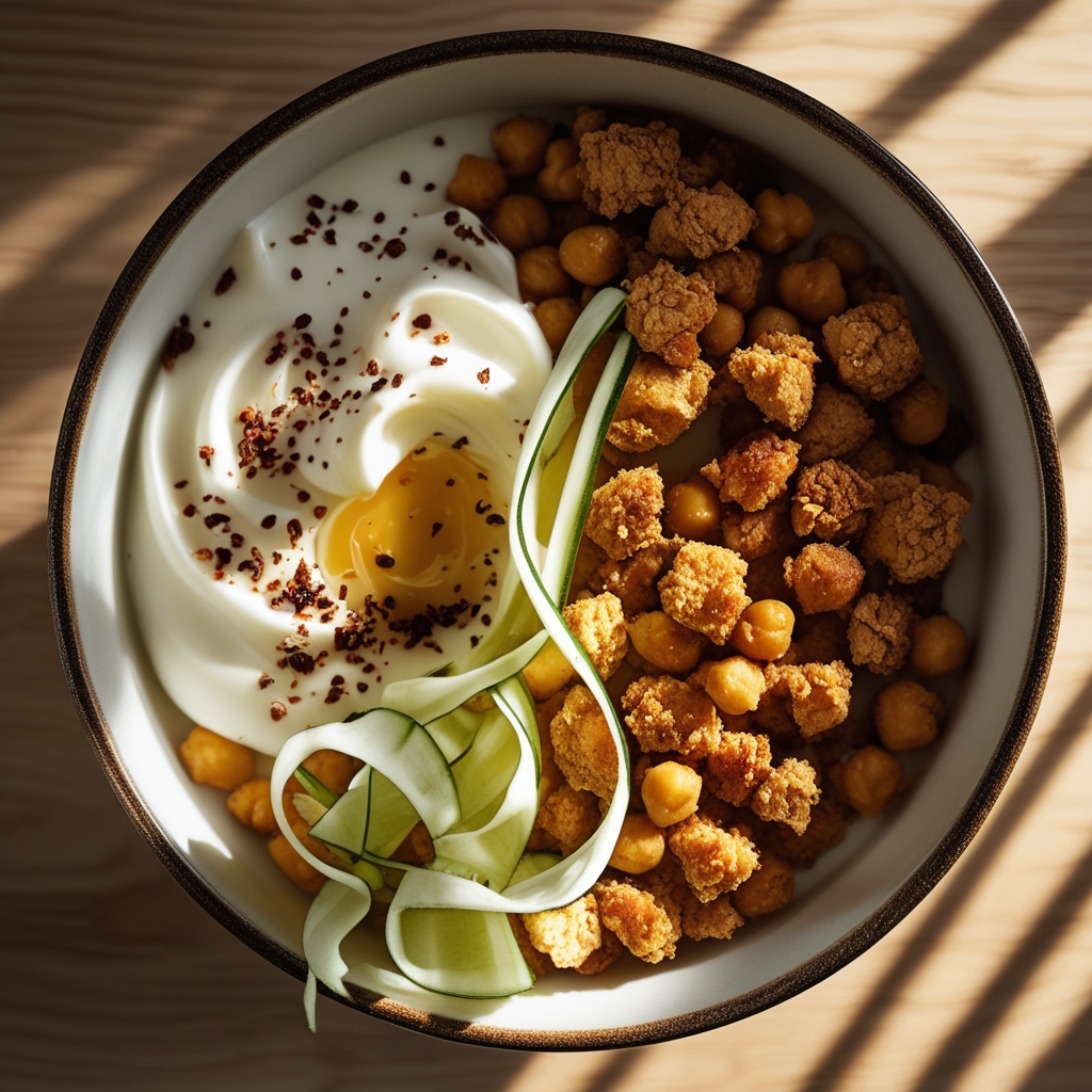 Final Turkish Spiced Chicken & Crispy Chickpea Breakfast Bowls with Whipped Feta-Yogurt
