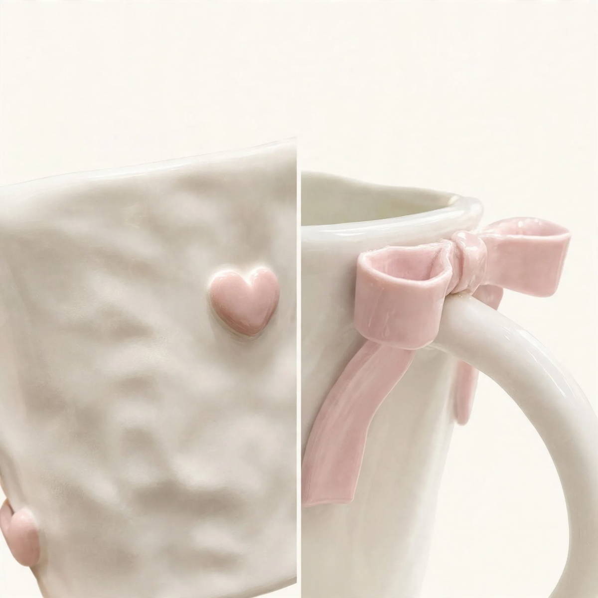 Keramik-Kaffeetasse mit Schleife, 350 ml
