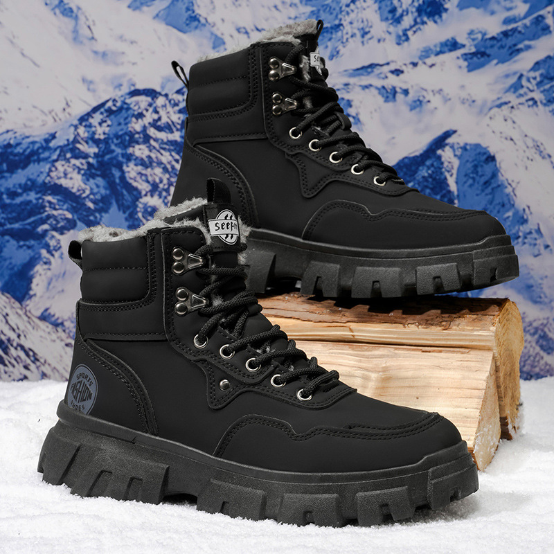 Men's winter boots, lined, water-resistant