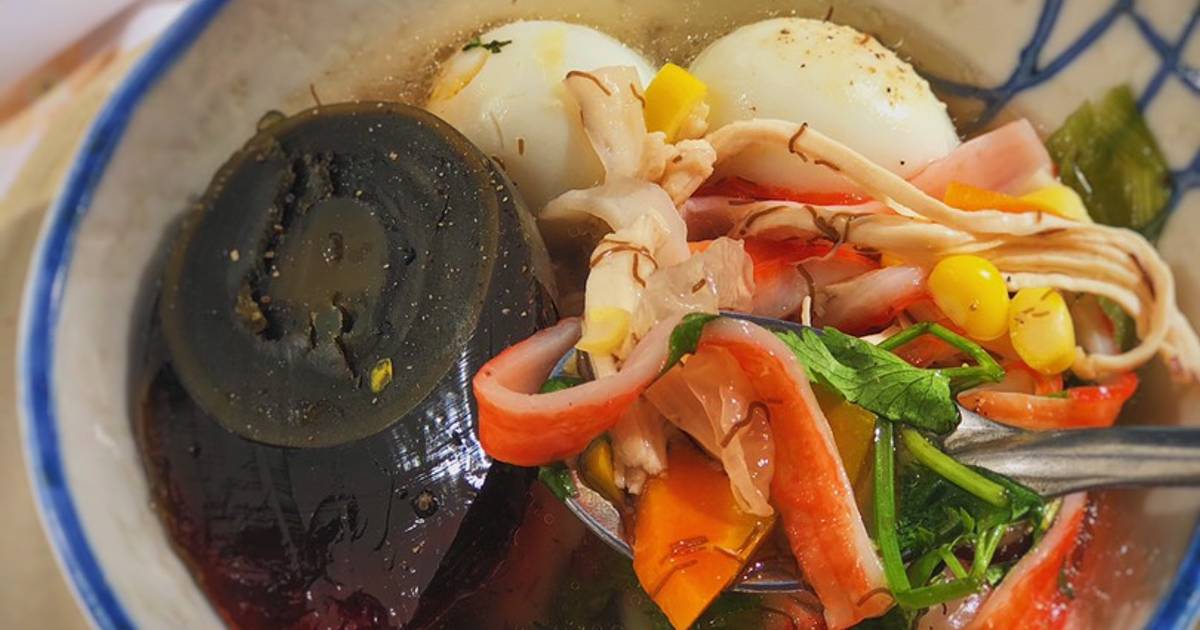 Soup Gà Xé Thanh Cua Trứng Bắc Thảo