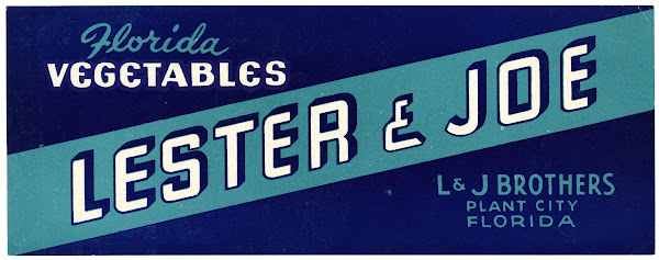 Lester and Joe Florida Vegetables Label 1930 1950