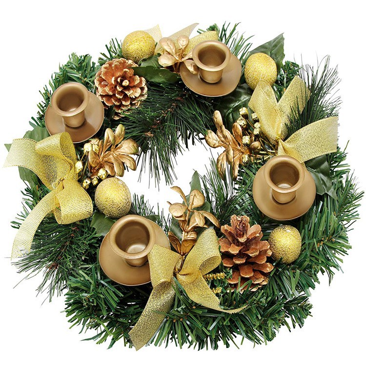 Silver Christmas wreath with bow
