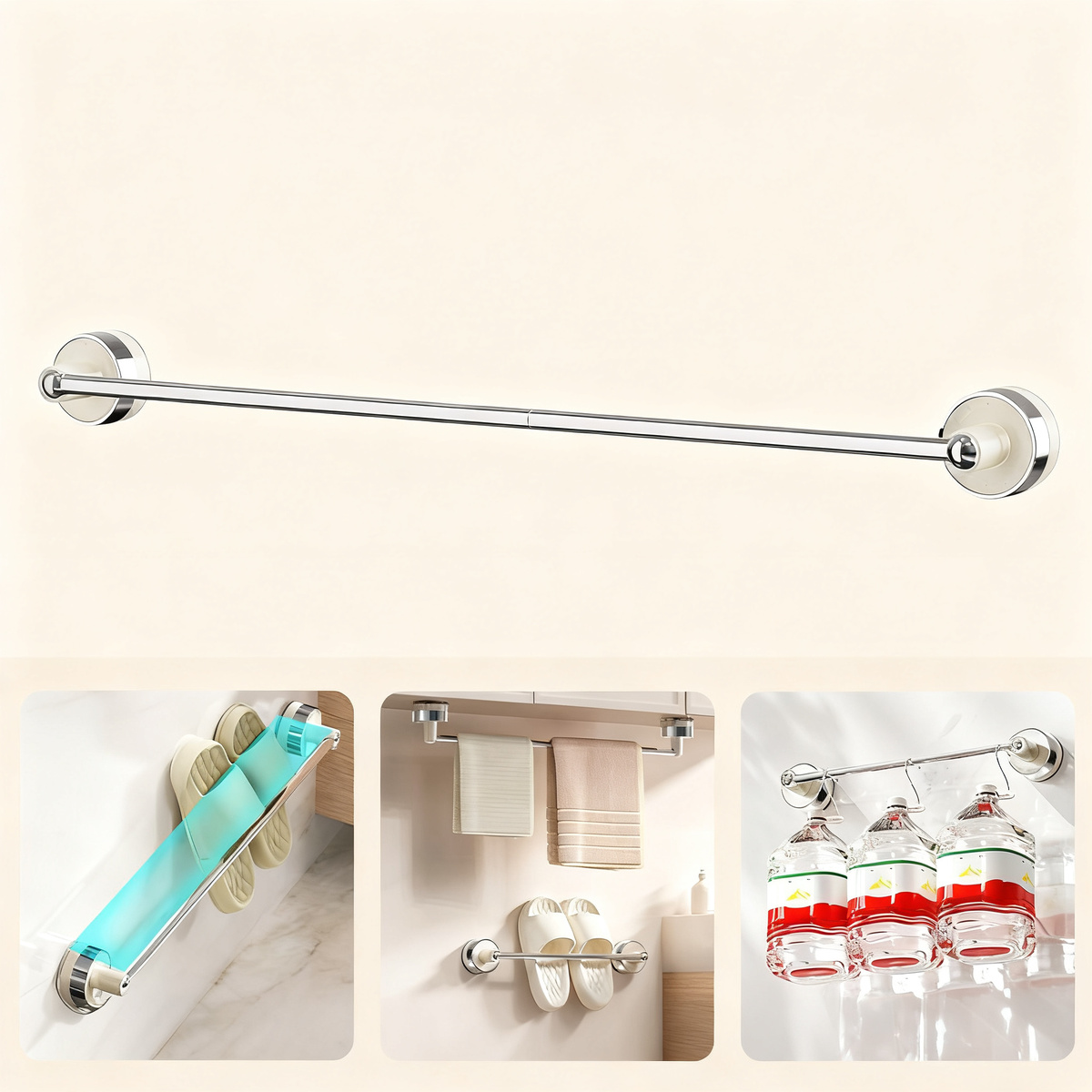 Extendable Suction Cup Shoe Rack for Bathroom