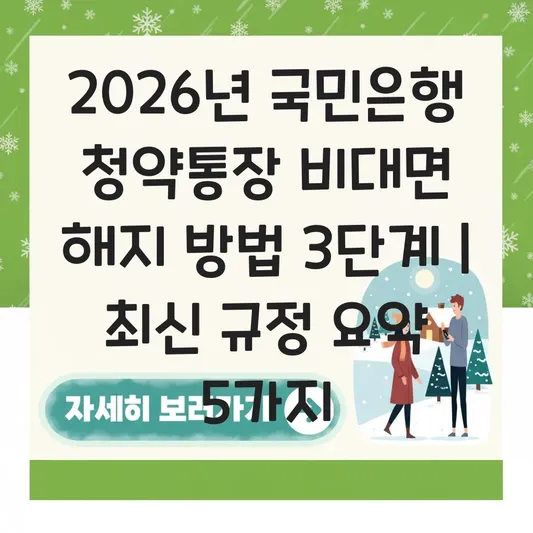 국민은행 청약통장 비대면 해지 방법 및 준비물 단계별 안내 대표 이미지