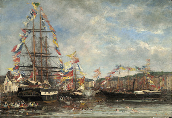 Festival in the Harbor of Honfleur 1858
