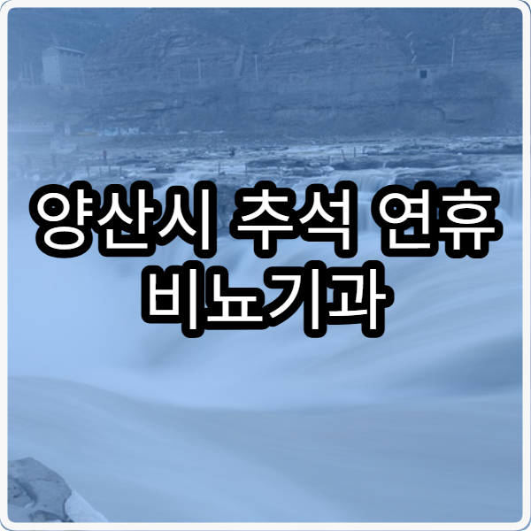 양산시 추석 연휴 비뇨기과 진료 병원 어디서 진료받을까