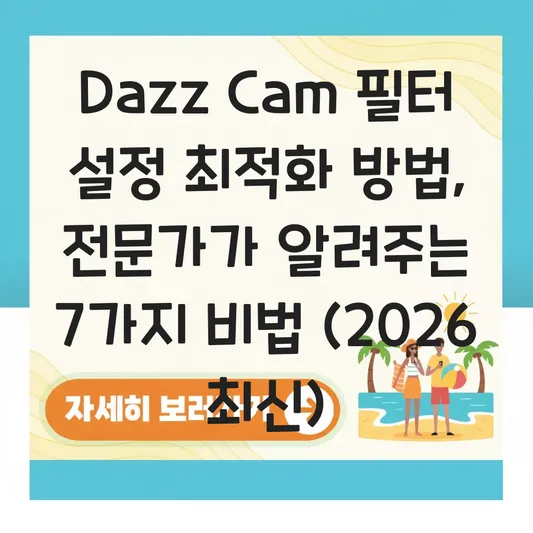 Dazz Cam 필터 설정 최적화 방법