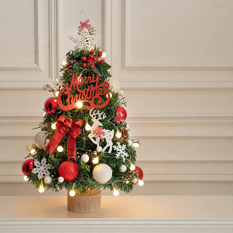 Dekorativer Tisch-Weihnachtsbaum mit Holzständer