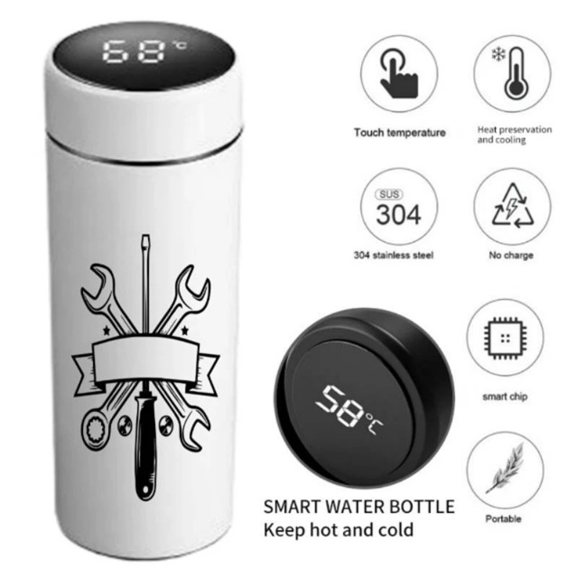 tumbler costum LED suhu/thermos air/botol minum /design bebas — foto 3