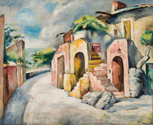 Landscape from Catalonia Small street in Collioure circa 1925