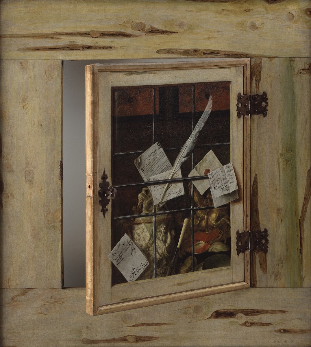 Trompe Loeil A Cabinet Of Curiosities With An Ivory Tankard 1670
