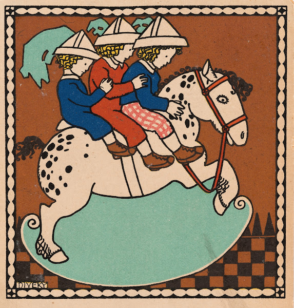 Nr 240 Schaukelpferd mit drei Kindern 1909