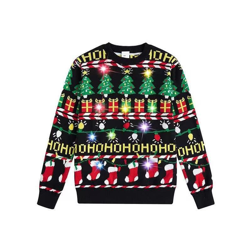Christmas sweater with 3D printing and light effects