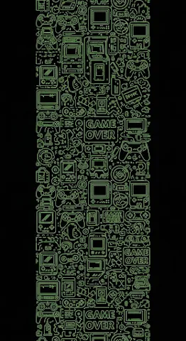 Neon Green Gaming Doodle