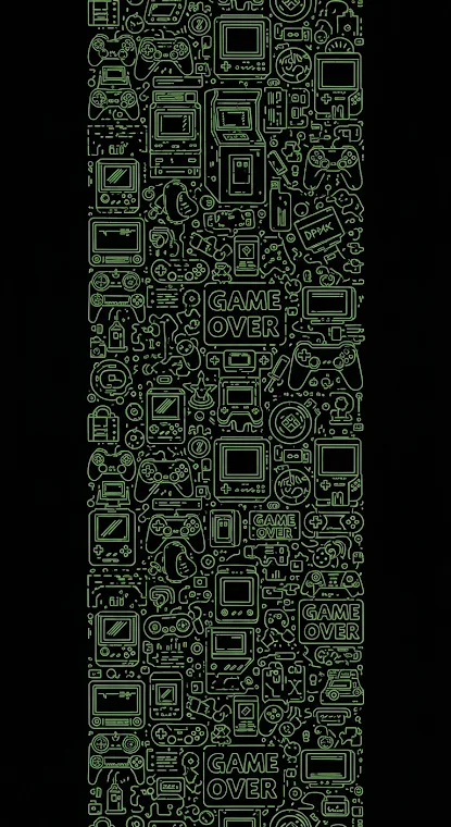 Neon Green Gaming Doodle