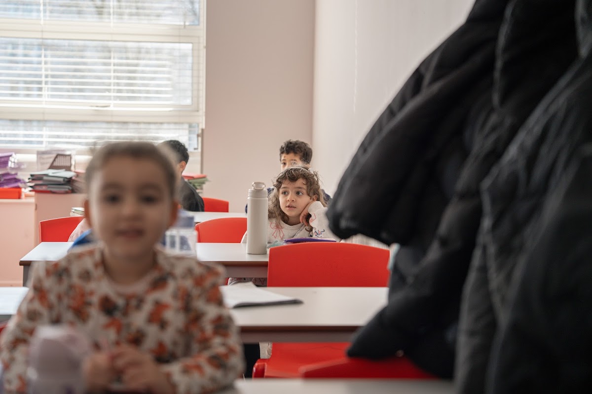 Young children in class