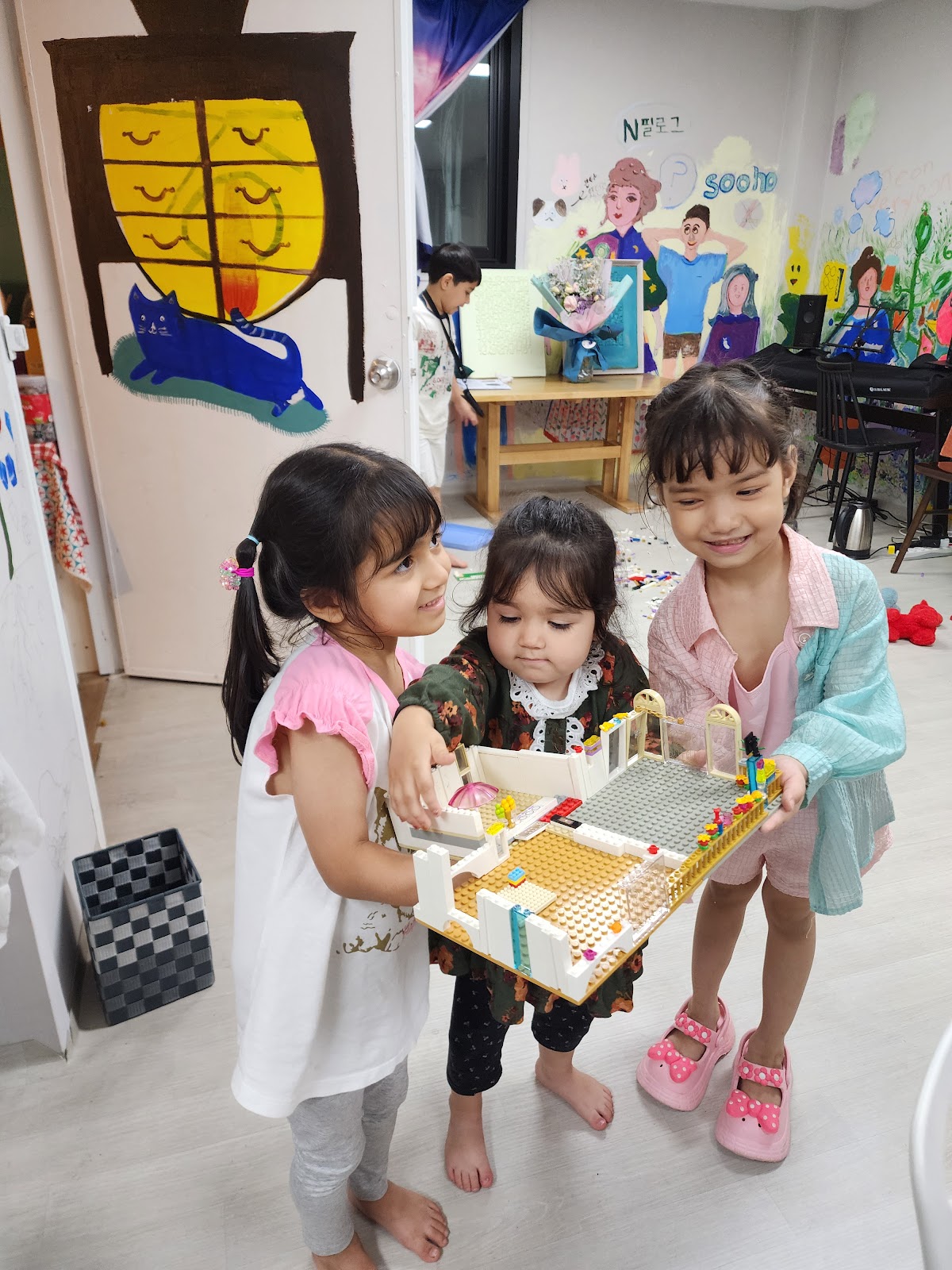 Children with workbooks