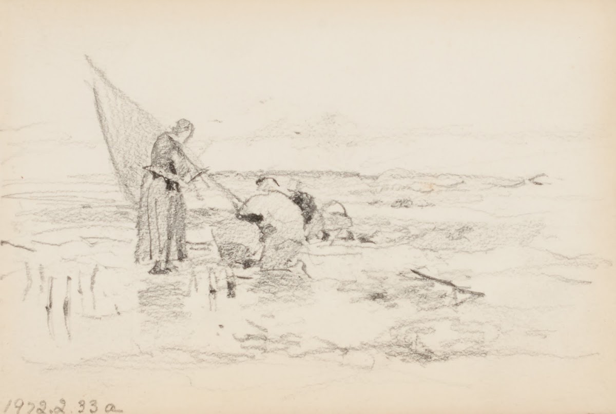 Two Figures near a Boat