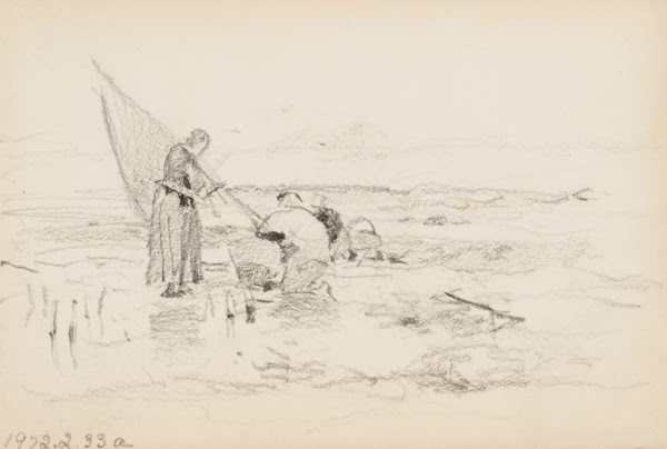 Two Figures near a Boat