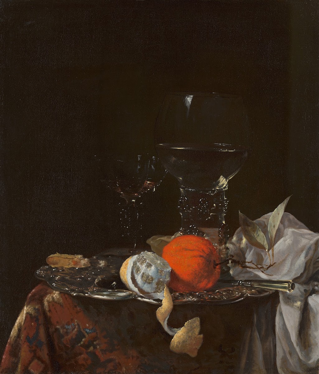 Still Life with Fruit and Wineglasses on a Silver Plate c 1659   1660