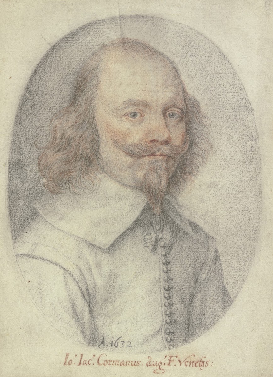 Bildnis eines Mannes mit Spitzbart und herabwallendem Haar im Oval 1632