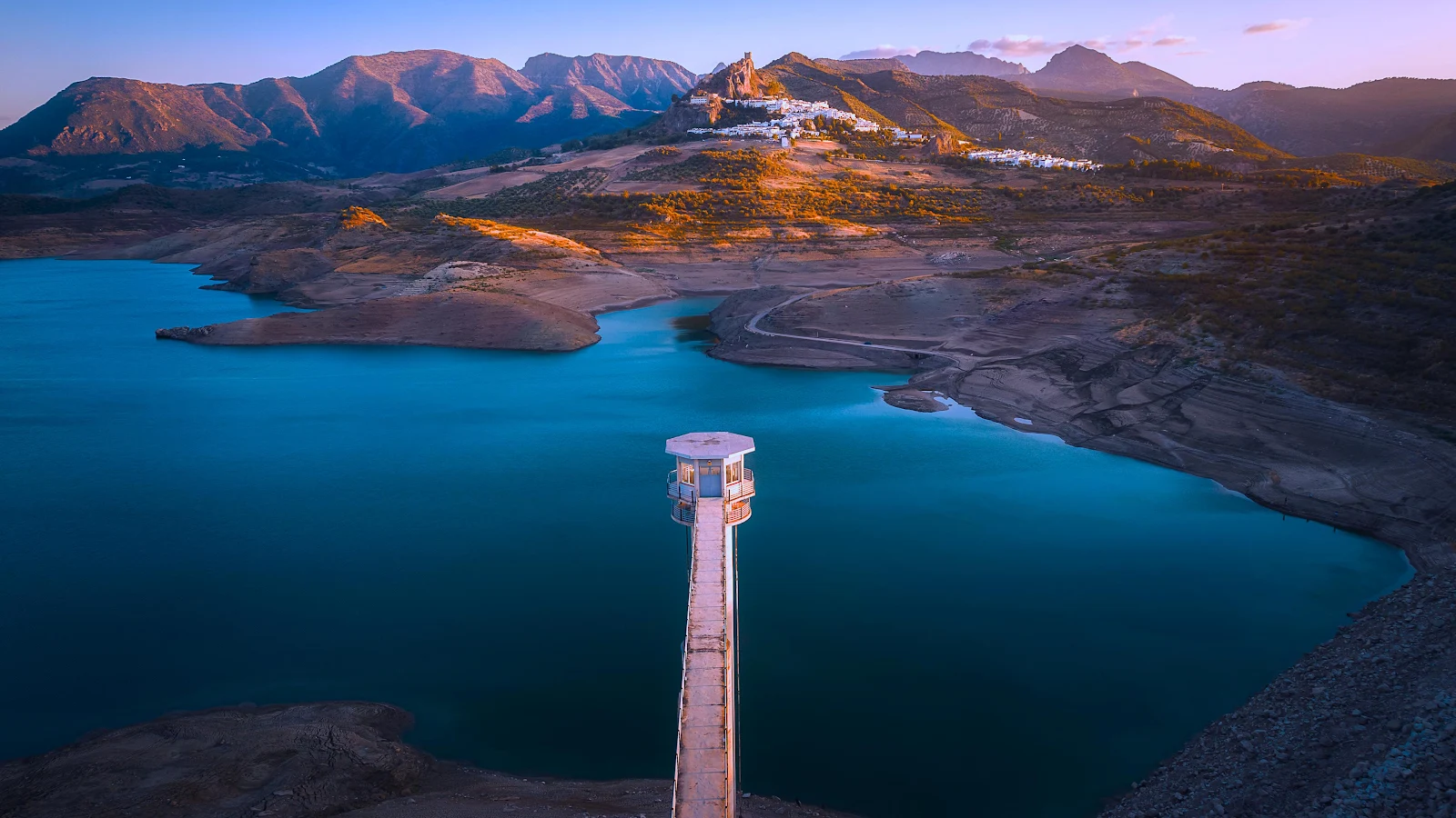 Andalusia, Zahara De La Sierra, Reservoir, Travel Photography 4K Wallpaper Background (3840x2160)