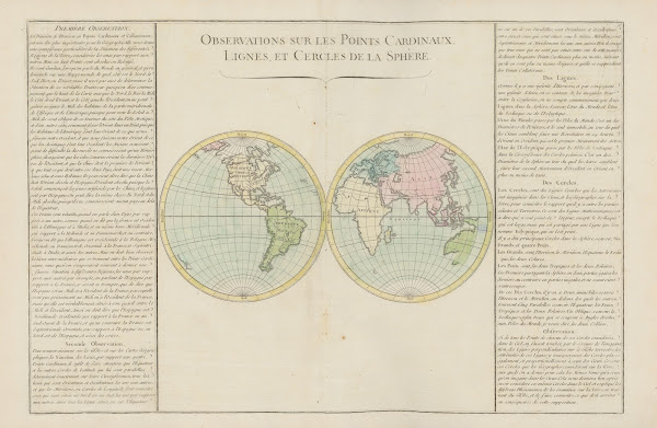 Observations sur les points Cardinaux lignes et cercles de la sphère 1793