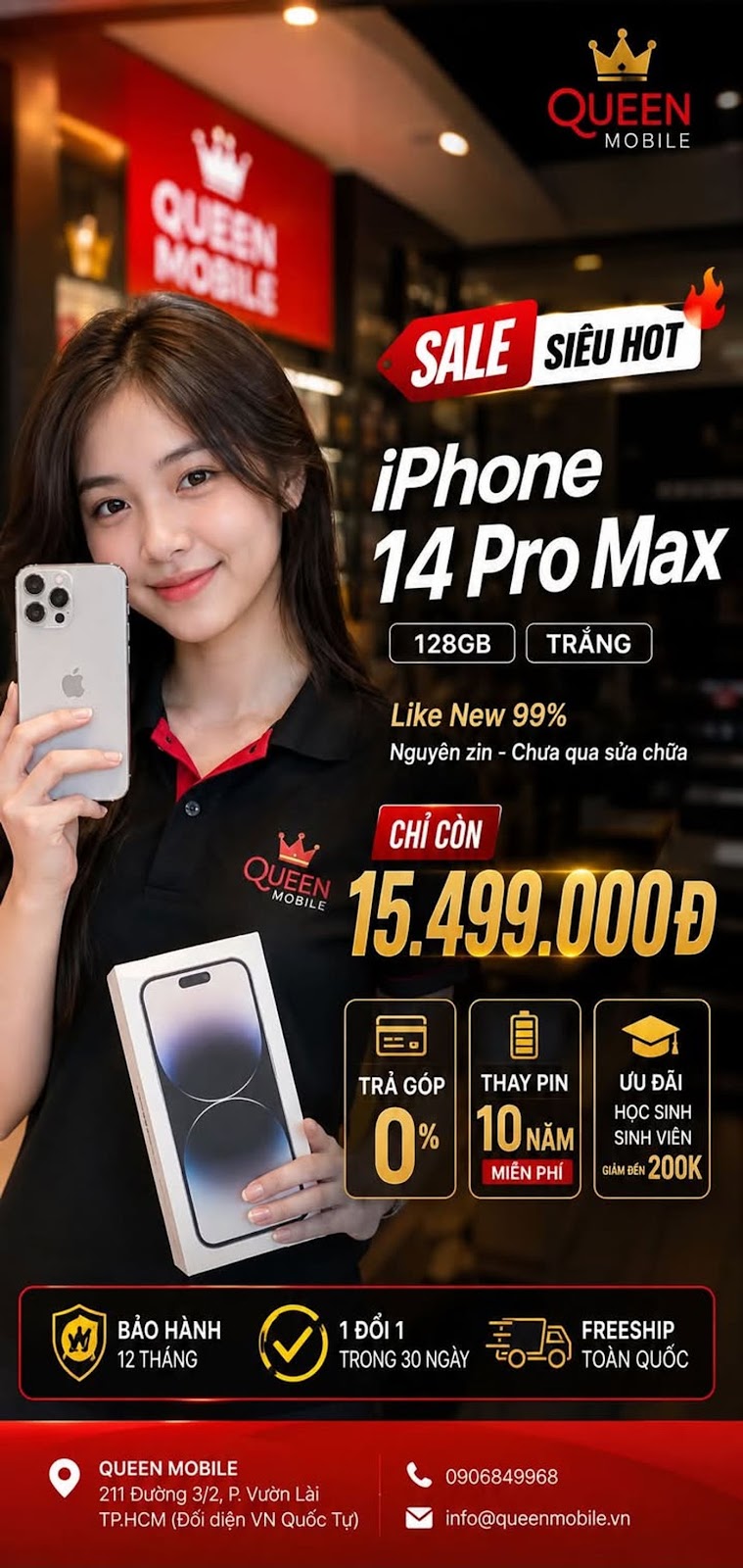 iPhone 14 Pro Max 128GB Trắng 99% – Flagship Pro Max giá cực hấp dẫn 

#iPhone14...