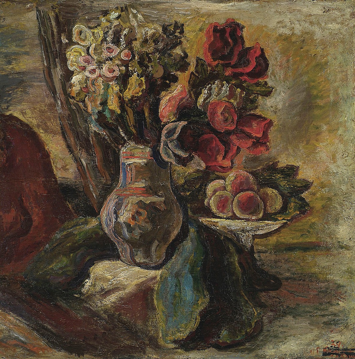 Still life  Flowers and fruit 1929