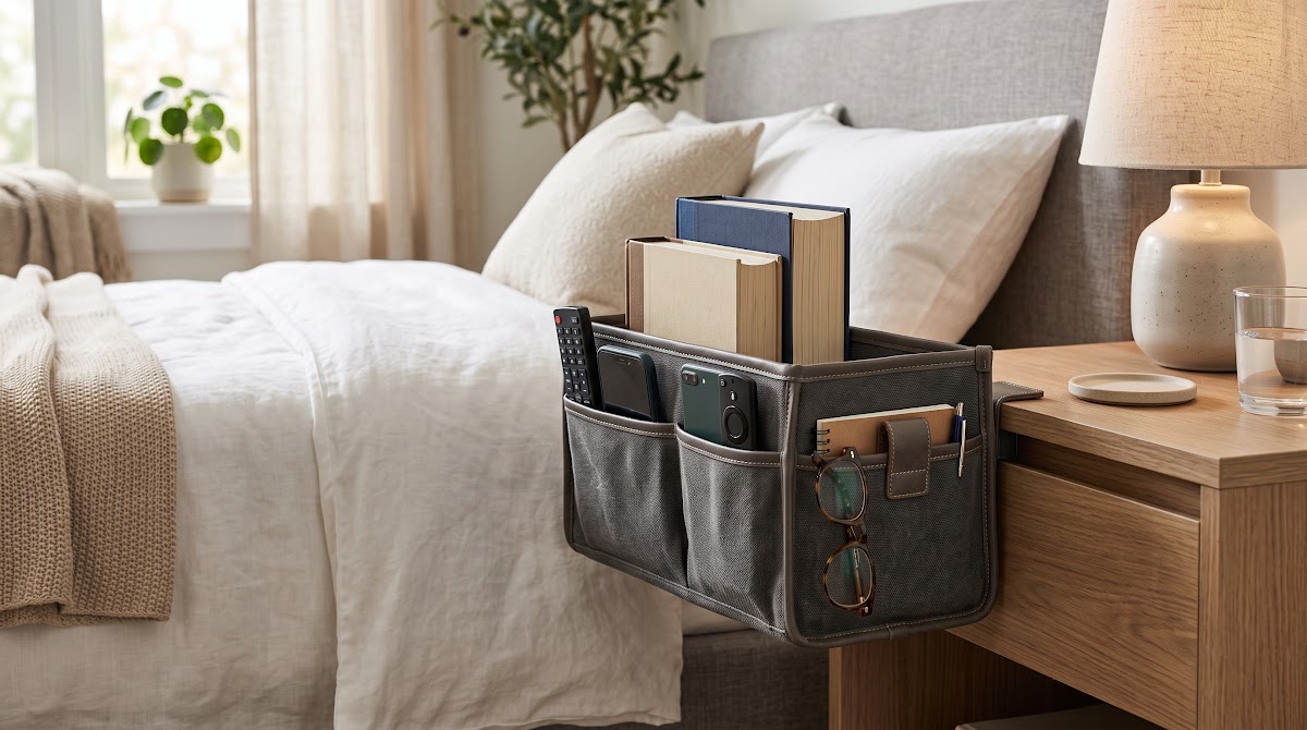 Best Bedside Caddies for Small Bedrooms (2026) - BEST OVERALL — IN CONTEXT