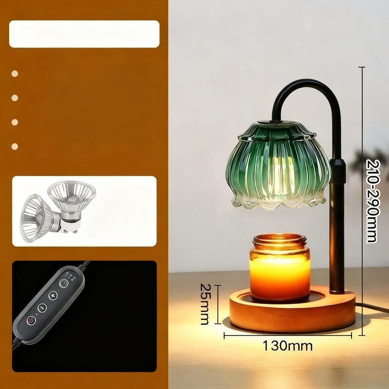 Wachsschmelz-Lampe mit Holzsockel