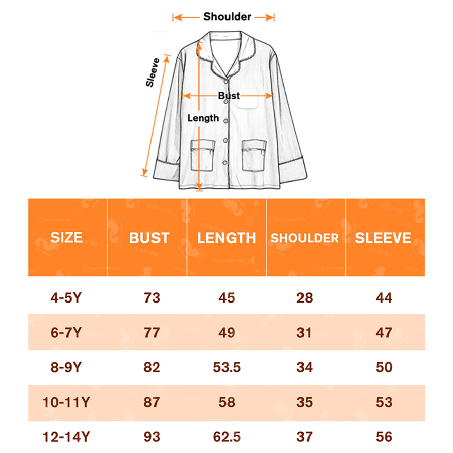 AOP Children's Long Sleeve Shirt & Long Pants Pajama Set