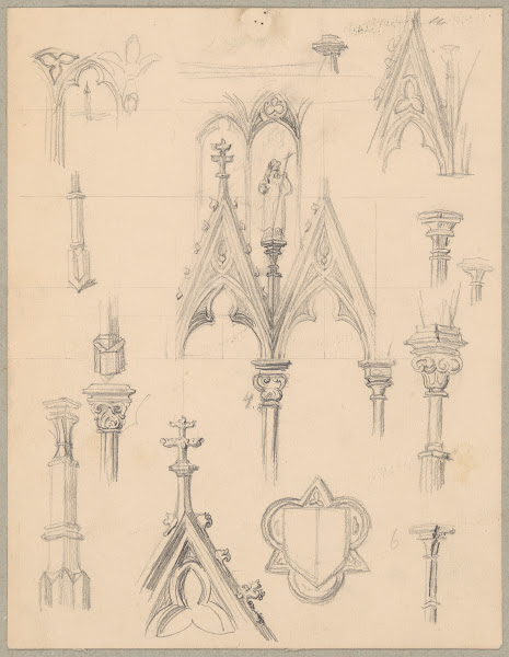 Sketches of Gothic architectural details 1861 1867