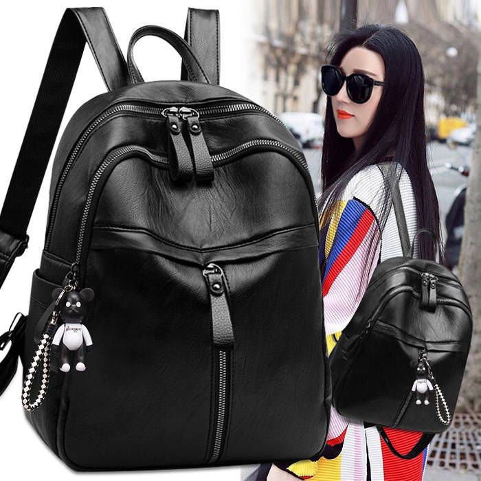 PU backpack, large capacity, water-repellent