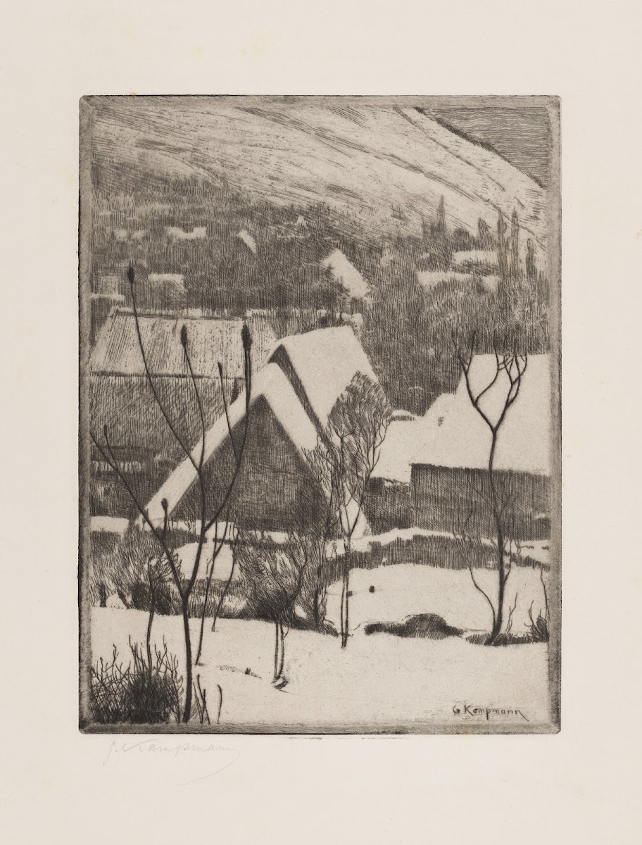 Dorf im Schnee ca 1907