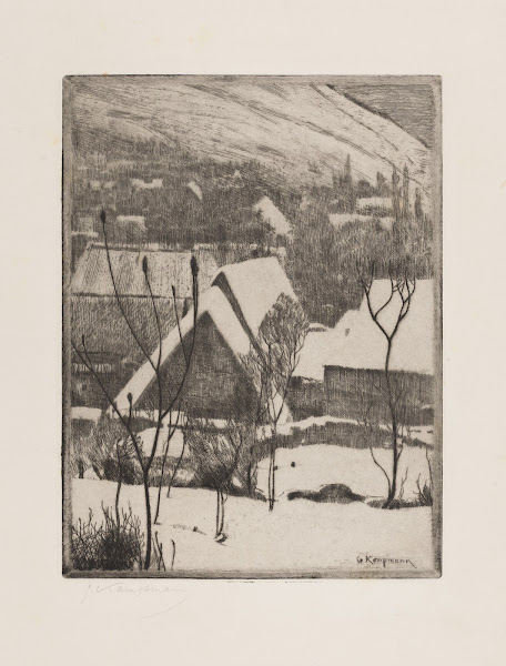 Dorf im Schnee ca 1907