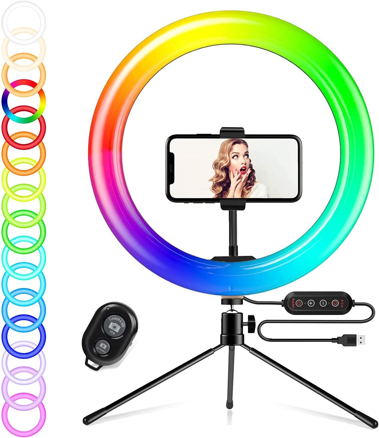 Ksix Aro de Luz LED RGB con Efectos de Color