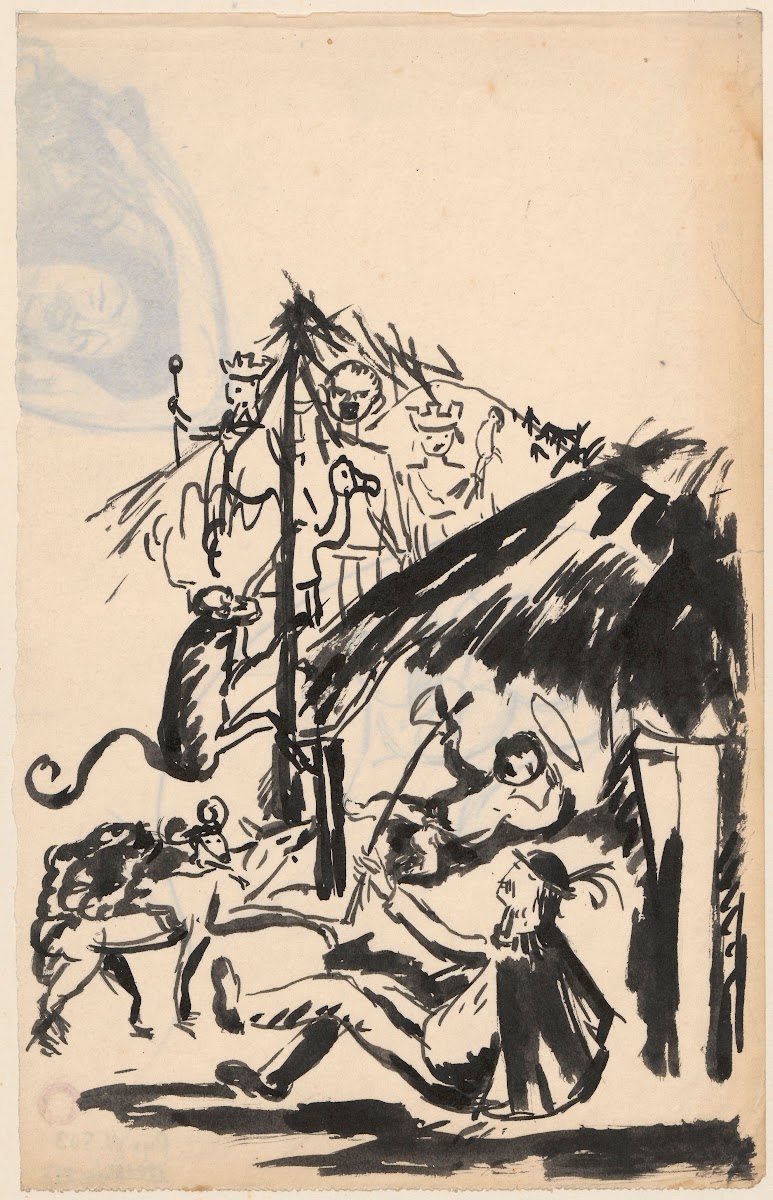 Projekt ilustracji U szopy w Pastorałkach 1924