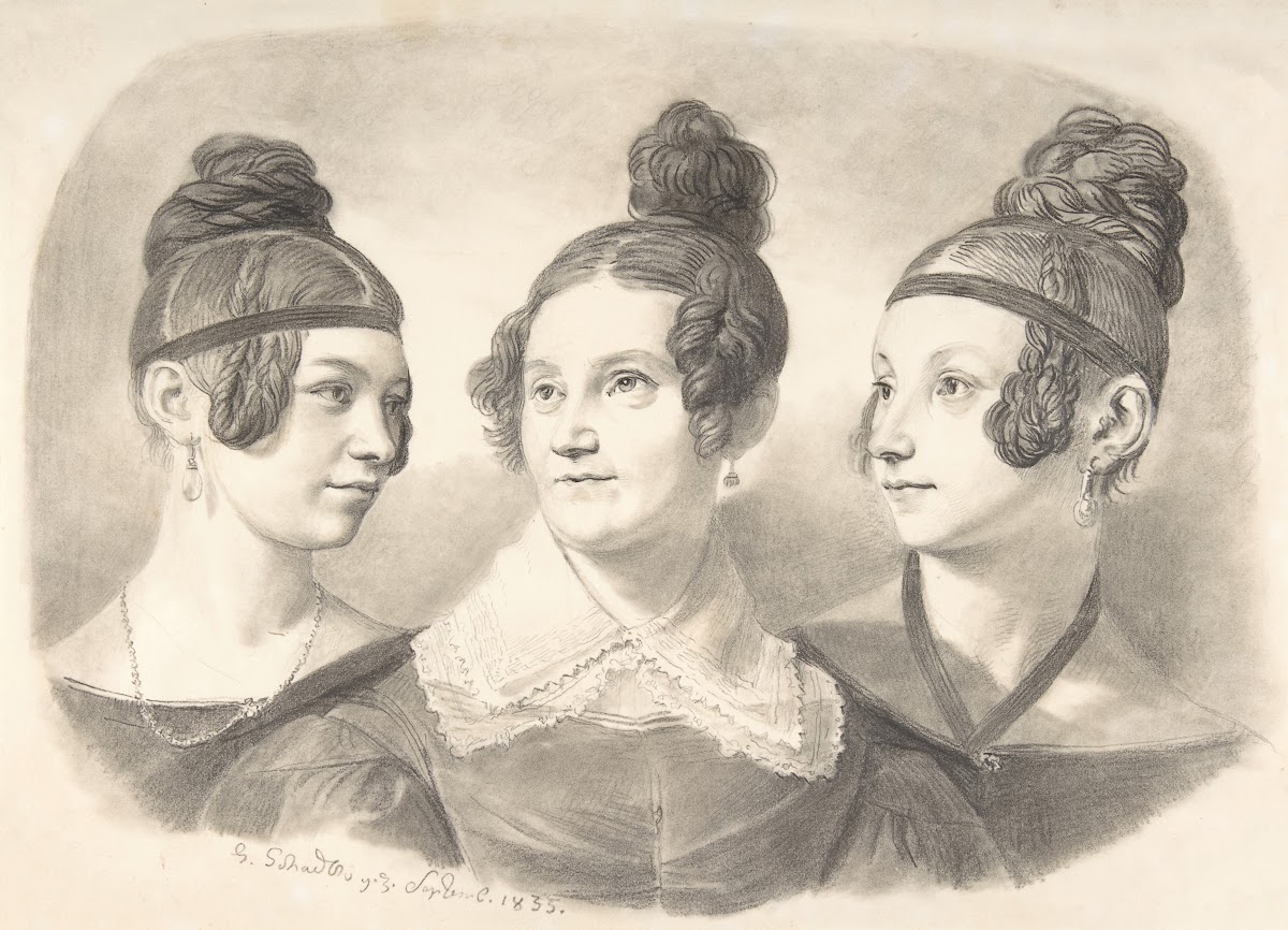 Portrait of Frau von Oppen and Her Two Daughters 1835