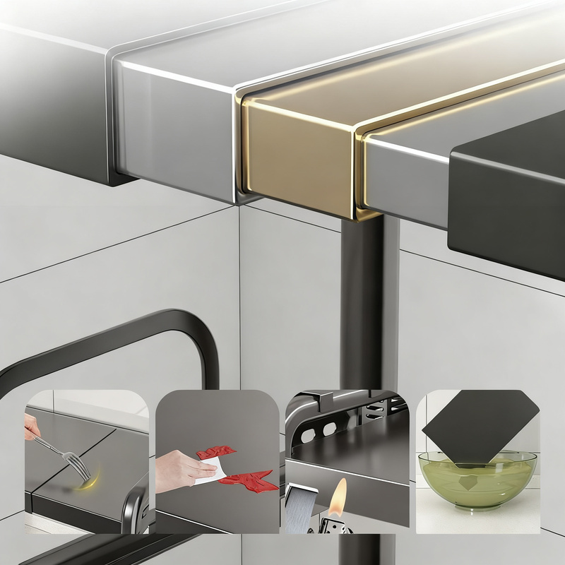 Kitchen shelf, pull-out, 2 levels, steel frame