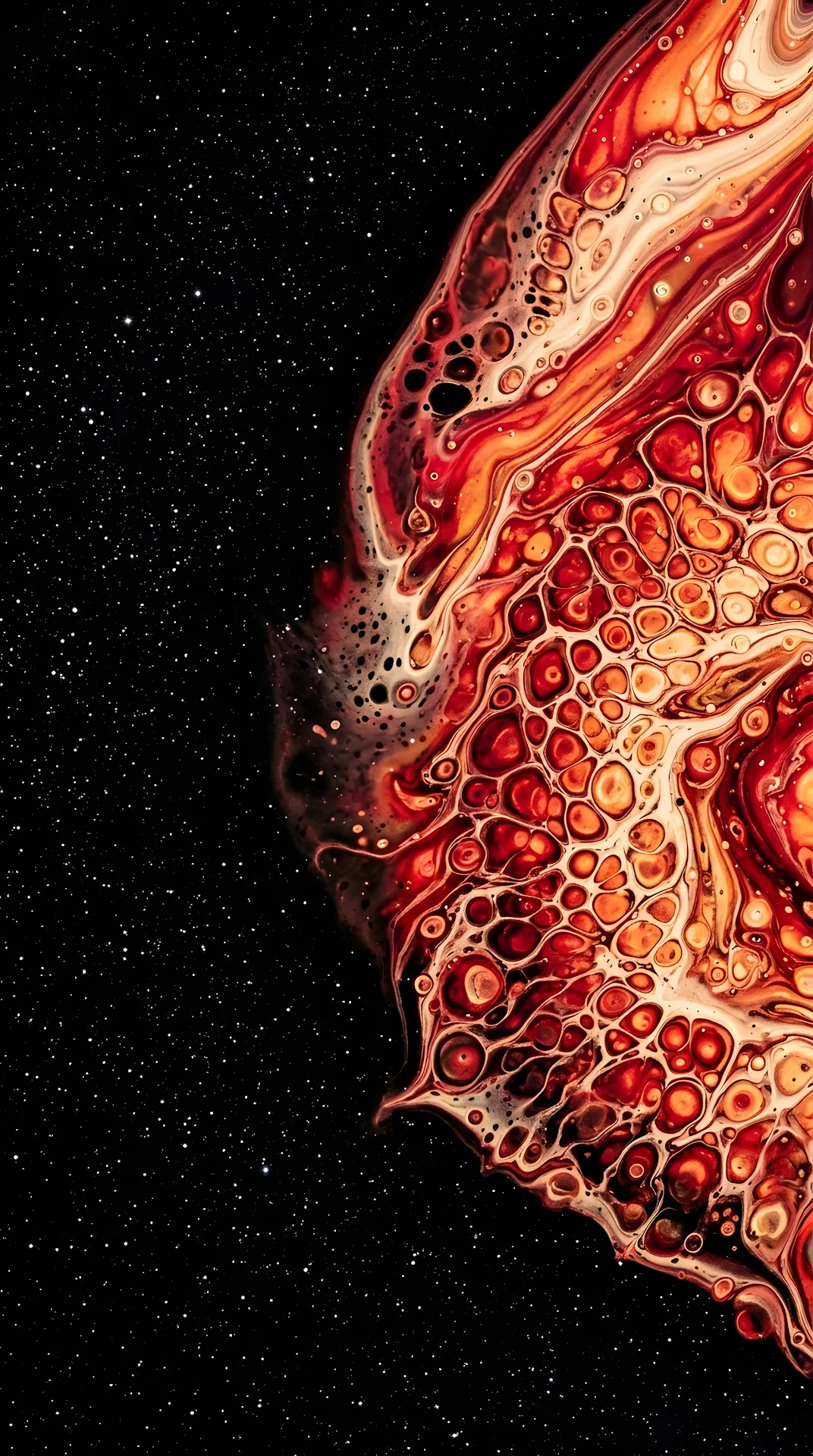 Abstract Liquid Art Swirling Colors in Starry Space - Free 4K mobile Wallpaper