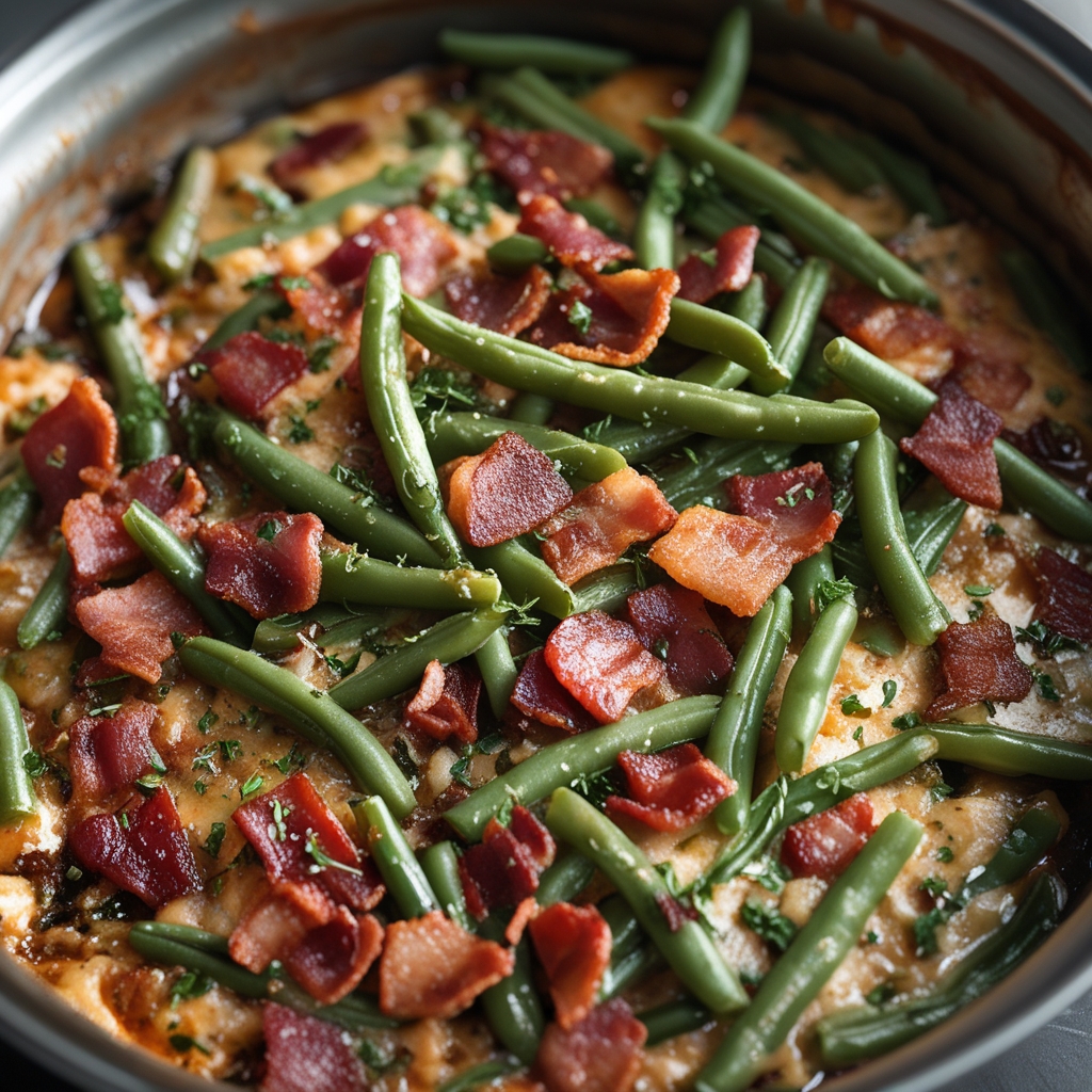Bacon Loaded Green Bean Casserole - Easy Comfort Food for Weeknights