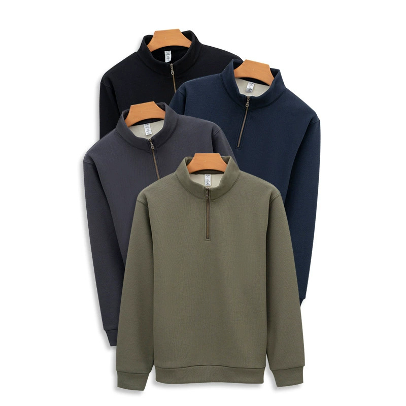 Lined sweatshirt with zipper, cotton