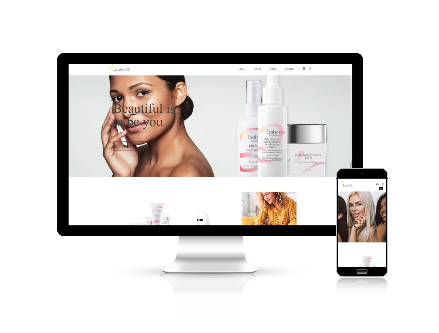 Esaka MD website design portfolio project
