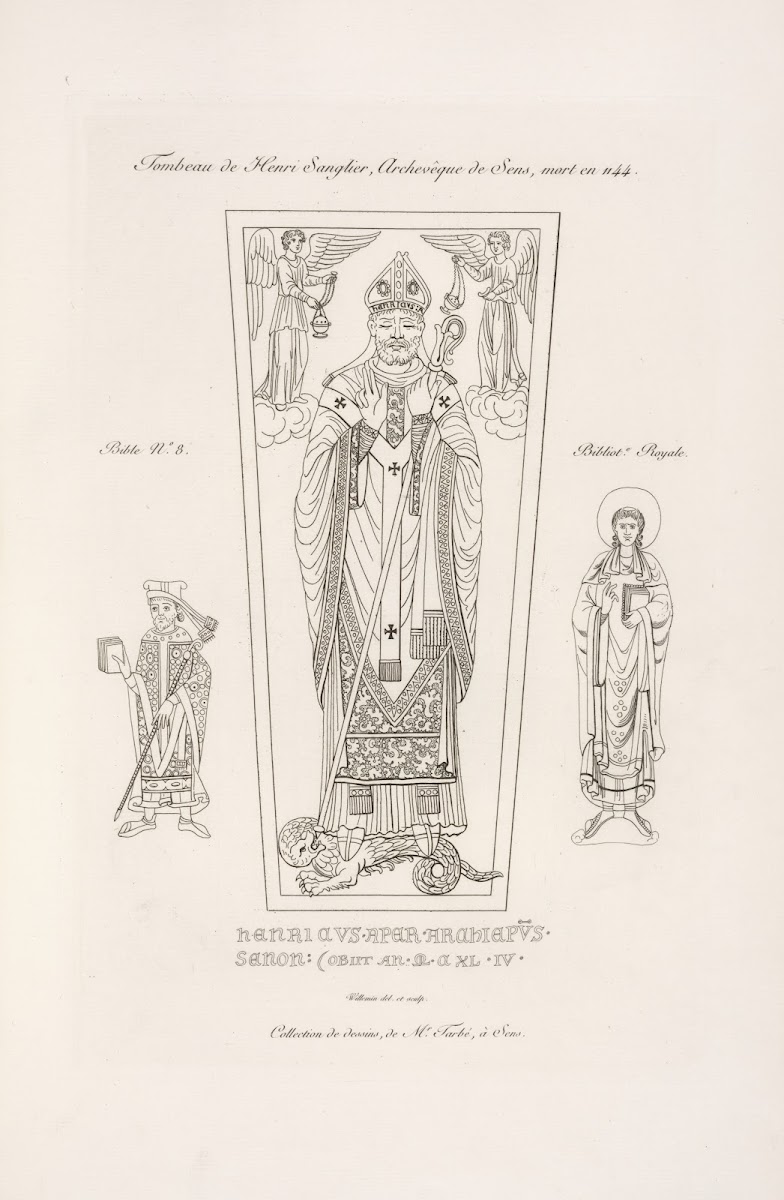 Tombeau de Henri Sanglier archevêque de Sens mort en 1144 1839