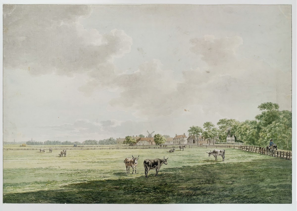 Weiland met gezicht naar het zuiden op de Hoofdstraat van Santpoort 1798 1803